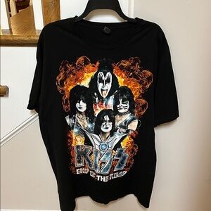 KISS Band Graphic T-Shirt Charlottesville End of the Road Tour